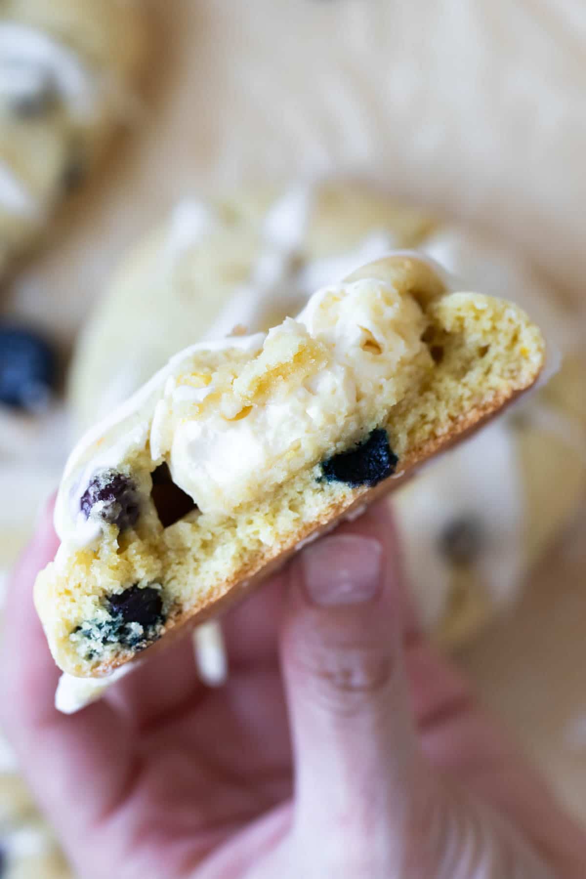 a cookie with cream cheese in the center