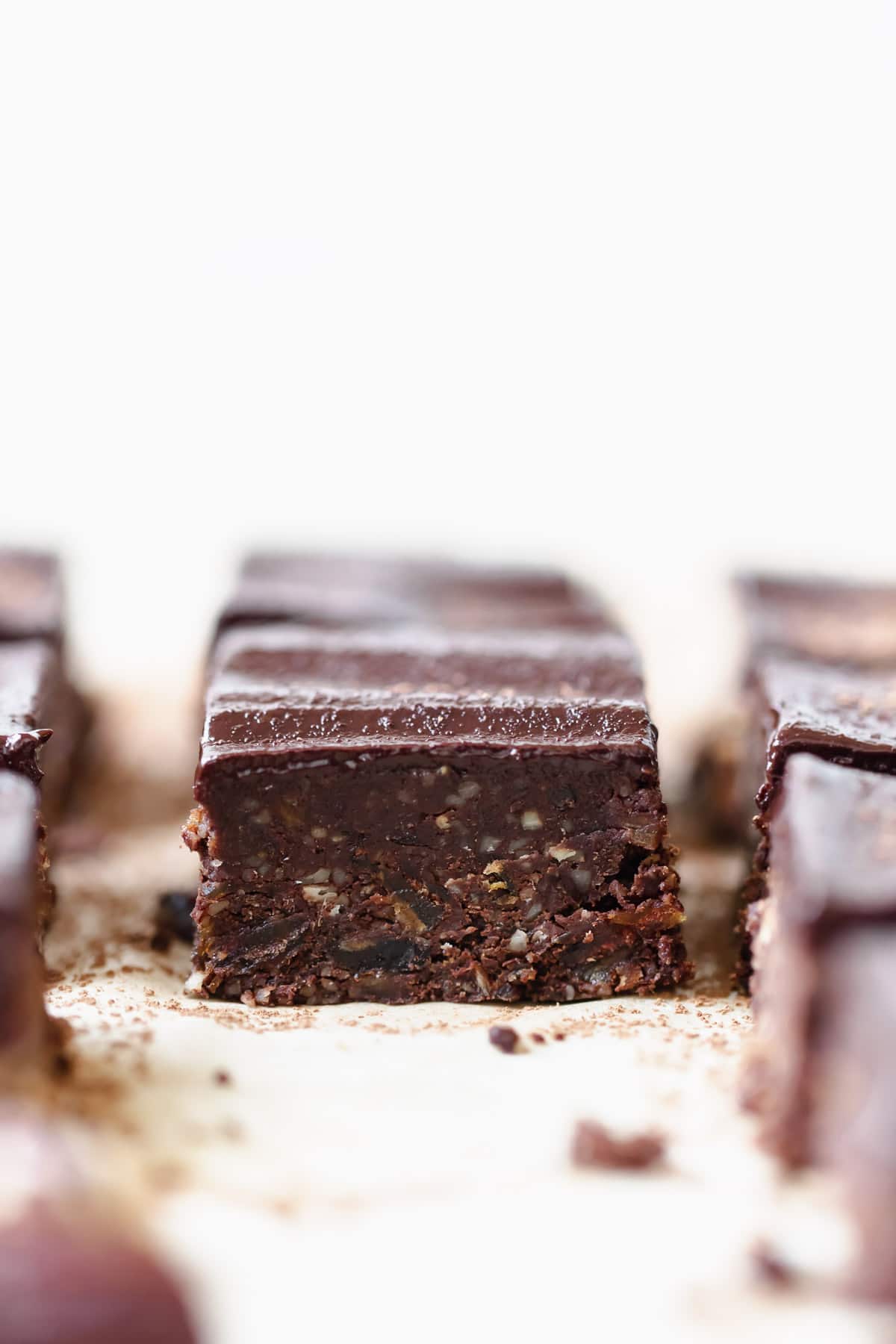 date brownies on parchment paper
