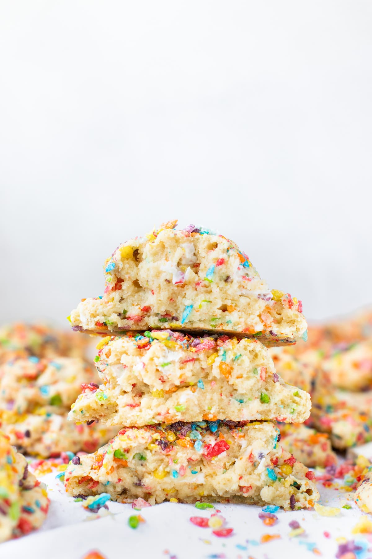 cookies split in half stacked on top of each other