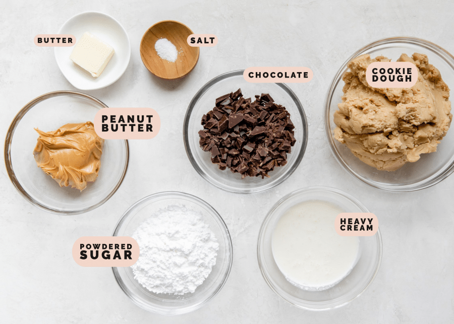 ingredients needed to make peanut butter cup cookies