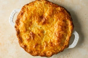 overhead shot of cooked pot pie