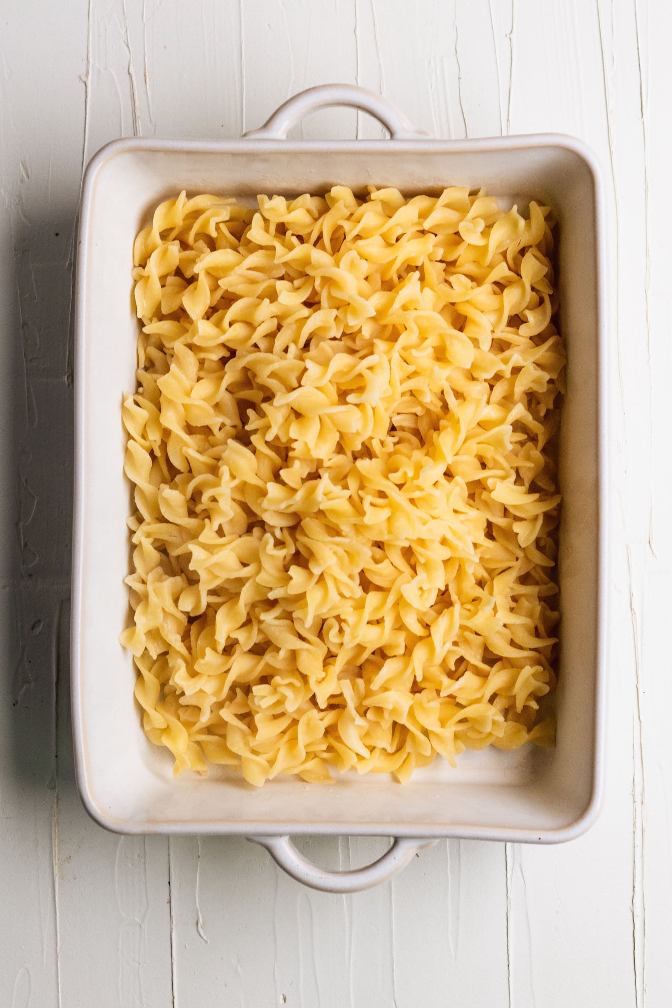 egg noodles in 9x13 dish
