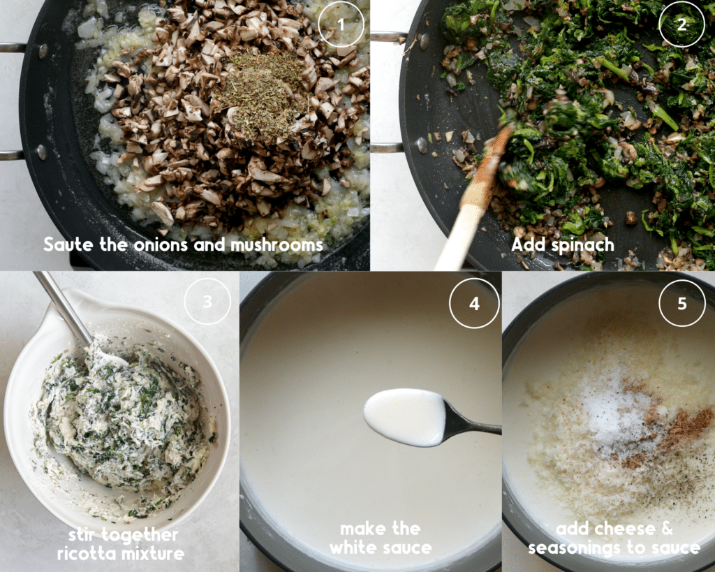 step by step photos of preparing a lasagna