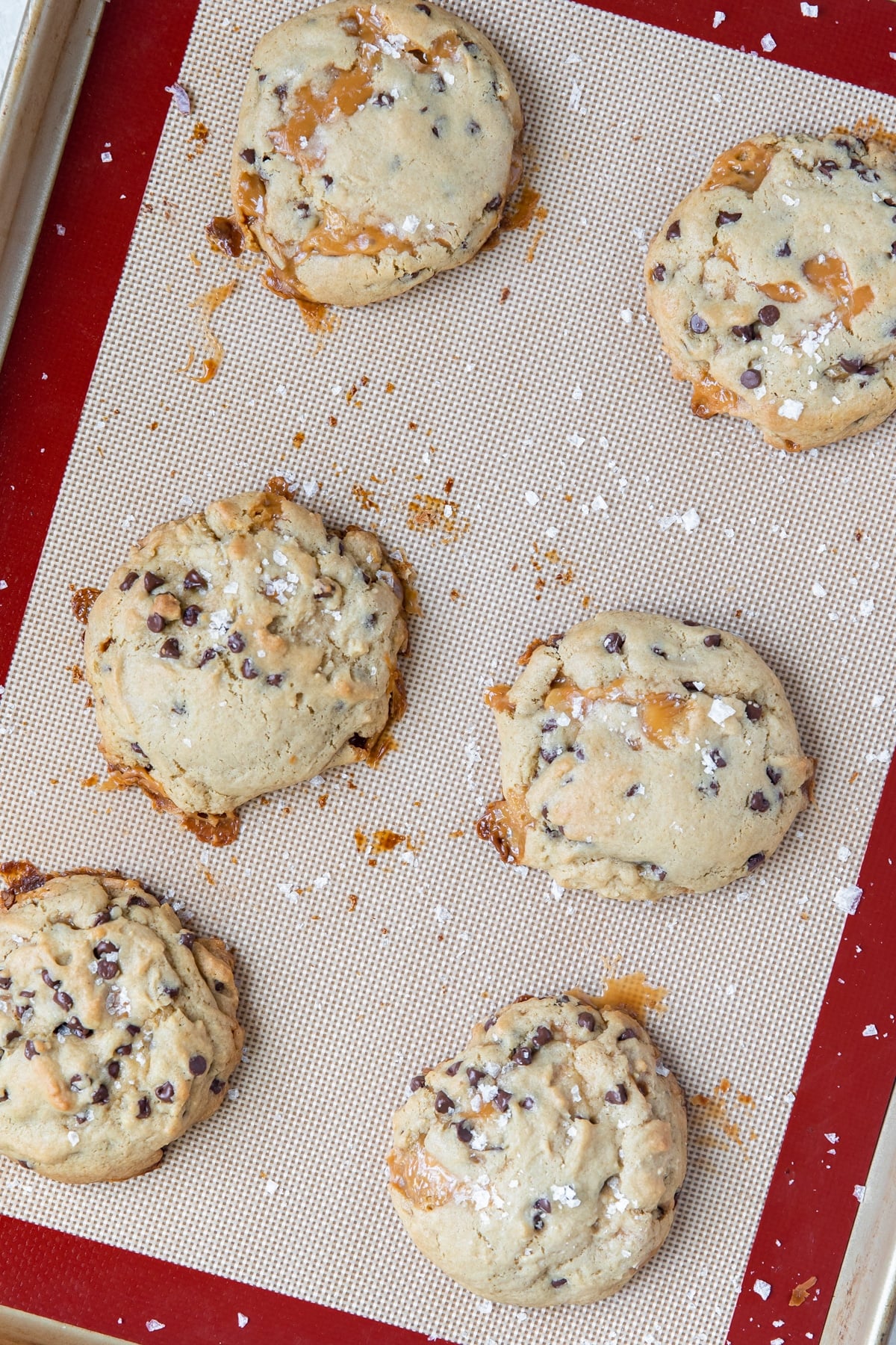 freshly baked cookies on cookie sheets
