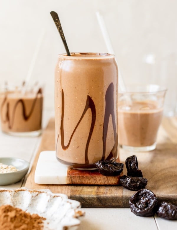 a smoothie in a glass