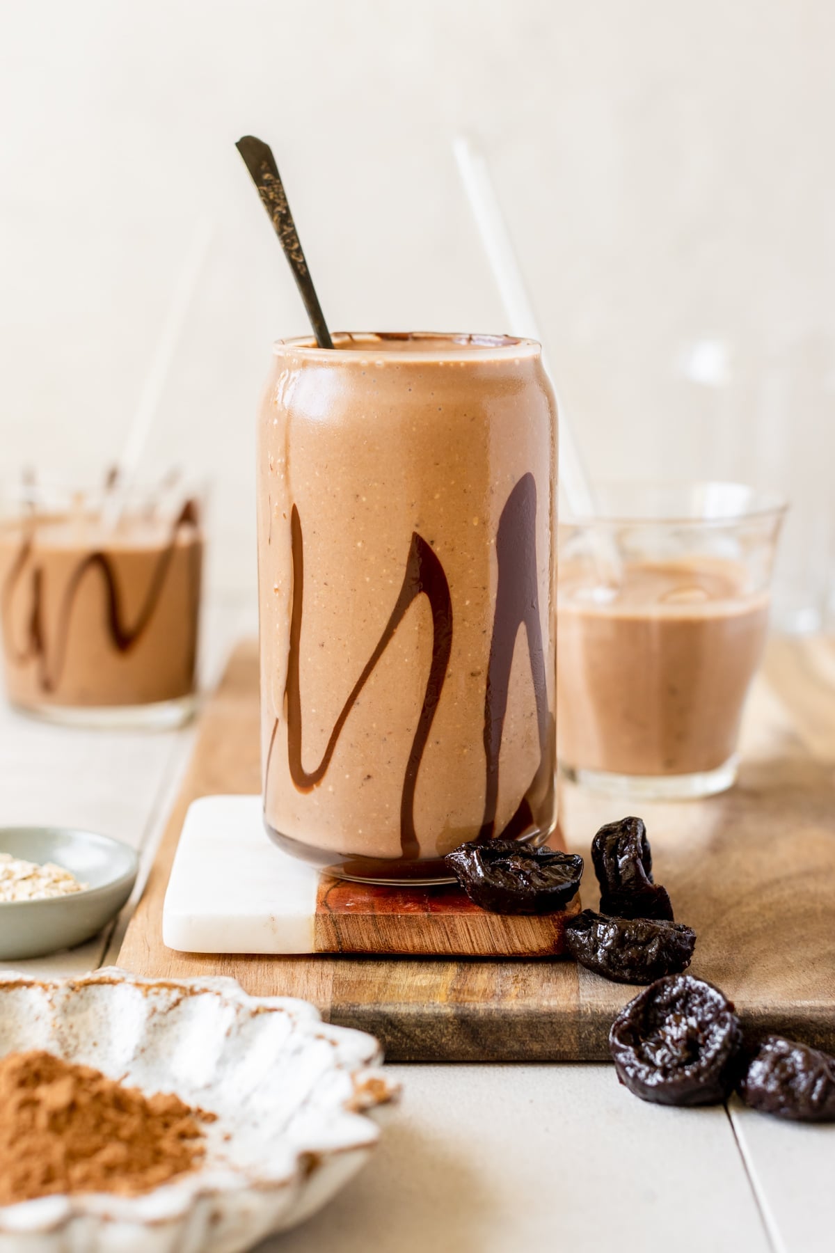 a smoothie in a glass