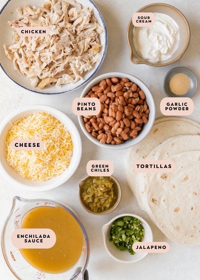 ingredients to make a chicken casserole.