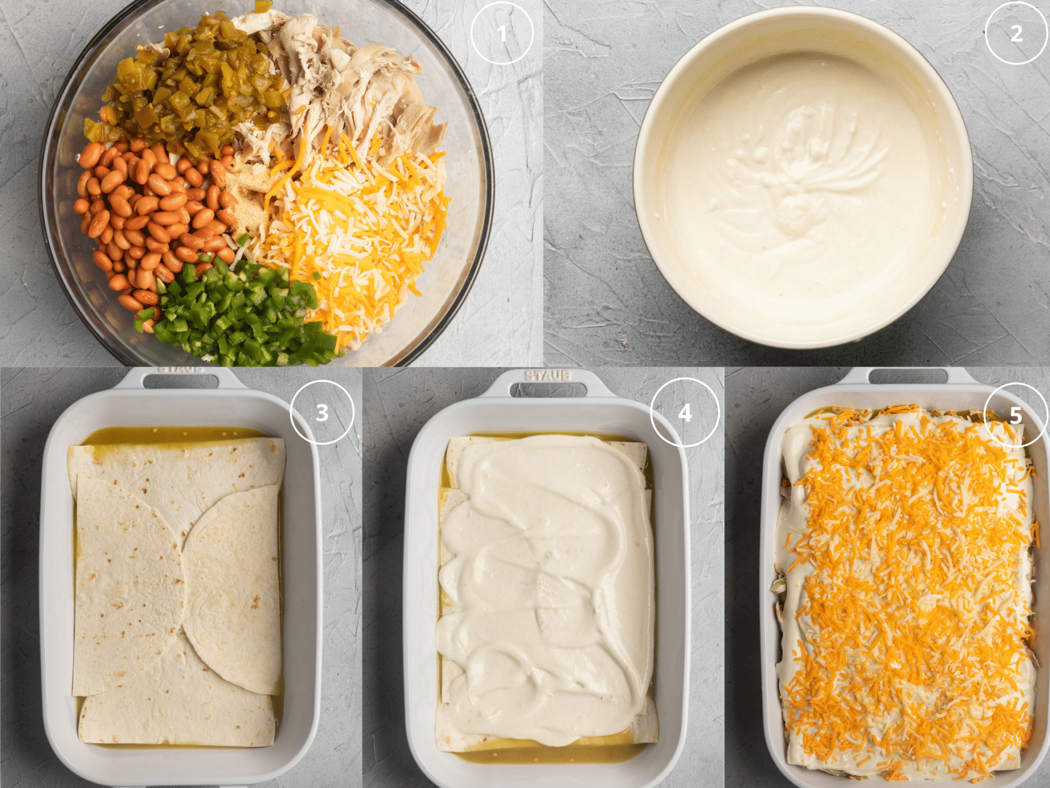 step by step photos of preparing a casserole.