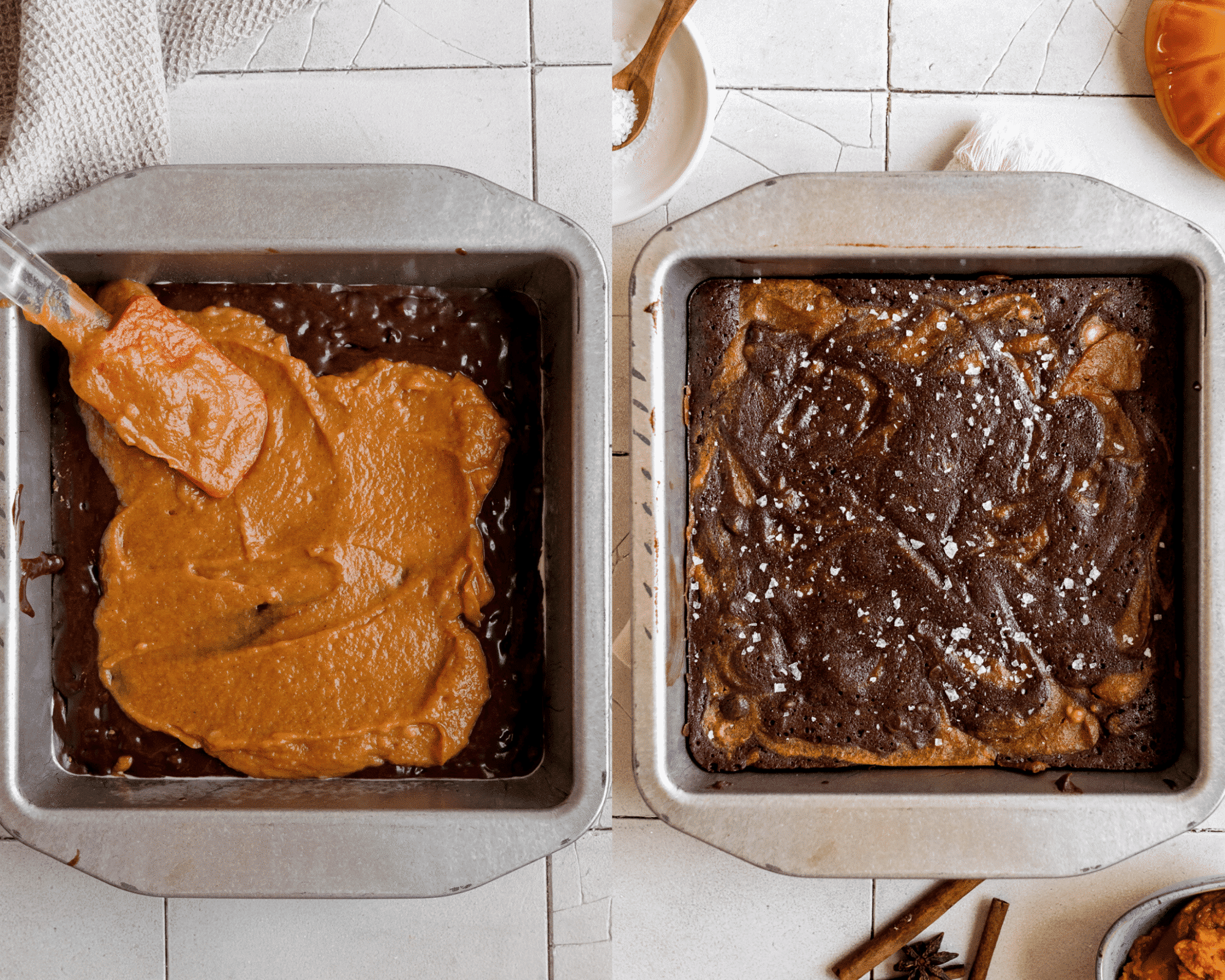 brownies in a pan. 