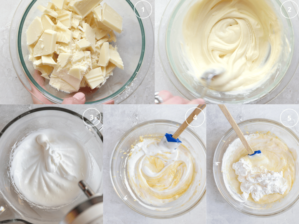 step by step photos making mousse.
