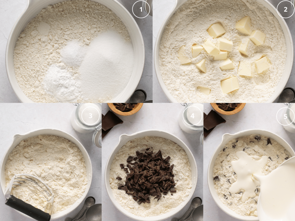 step by step photos of making scones.