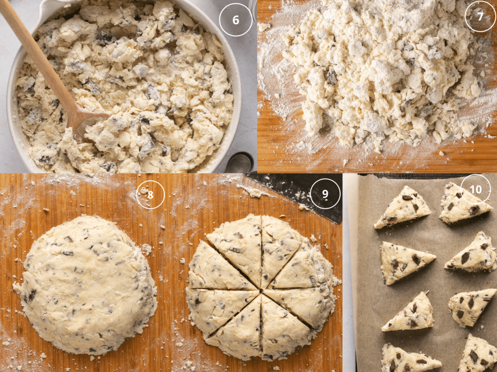 step by step photos of making scones.
