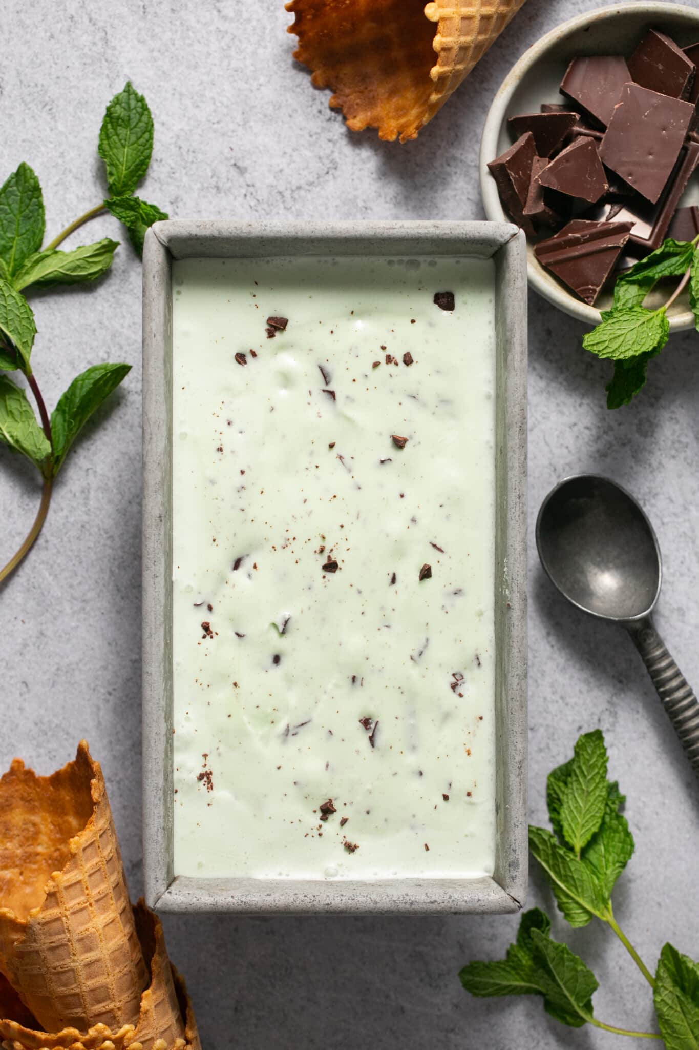 ice cream in a 9x5 inch loaf pan. 