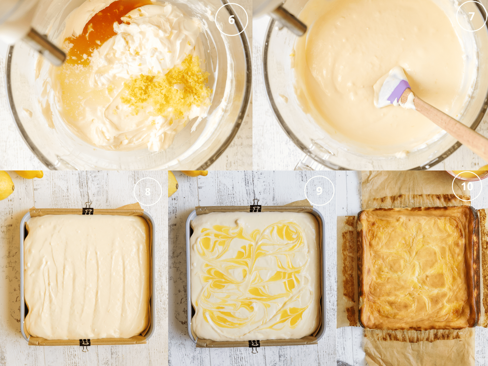 step by step photos making the cheesecake filling.