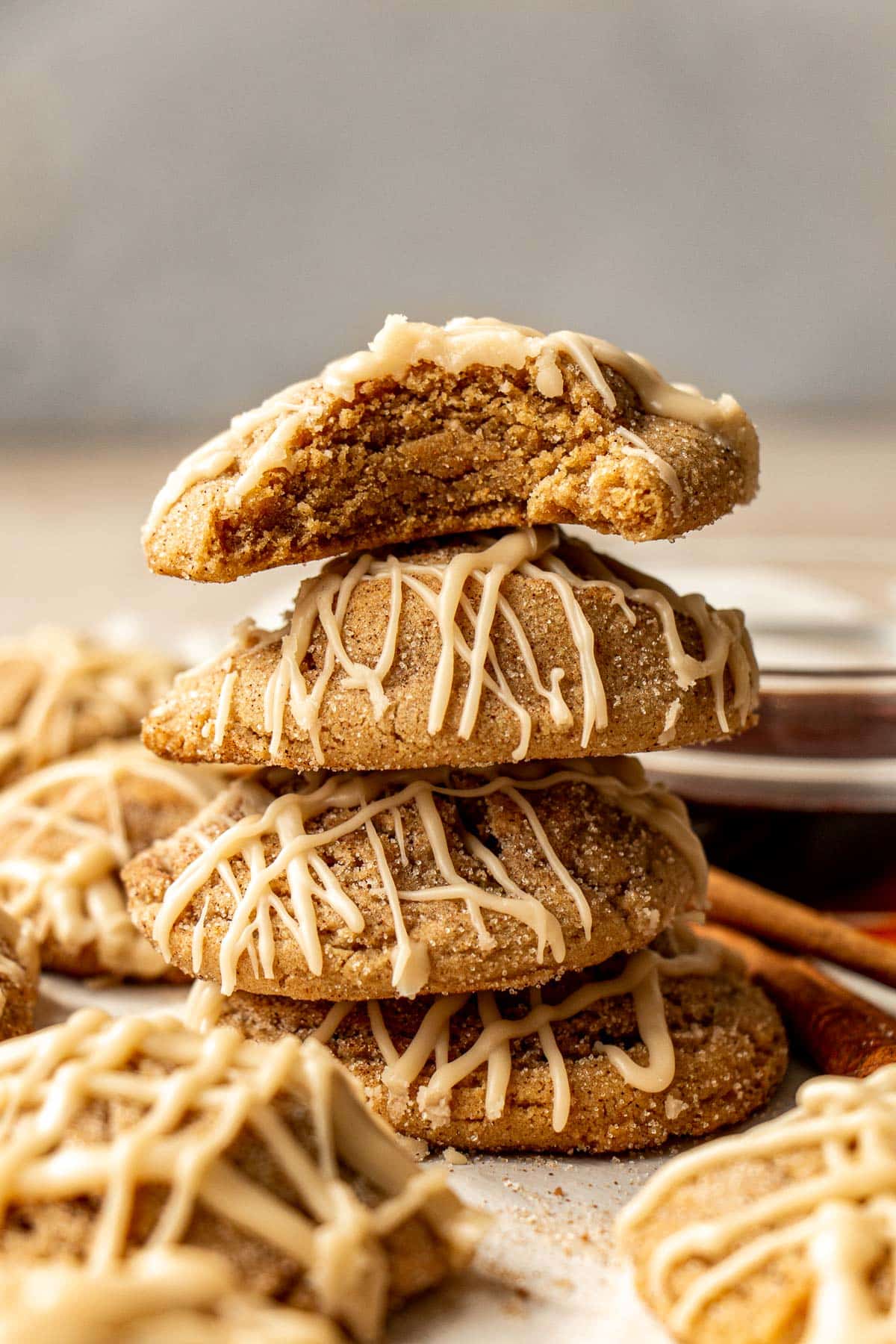 cookies stacked on top of each other. 