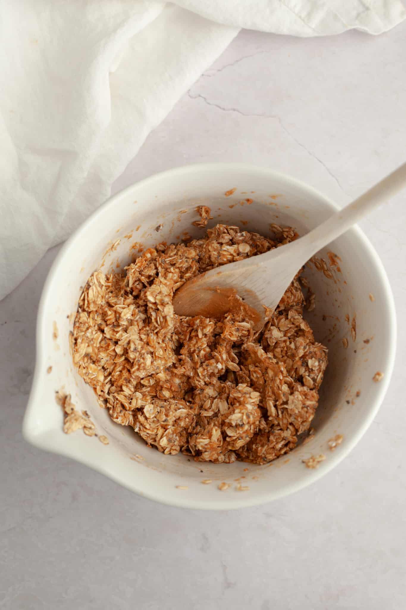 oat mixture in a glass bowl.