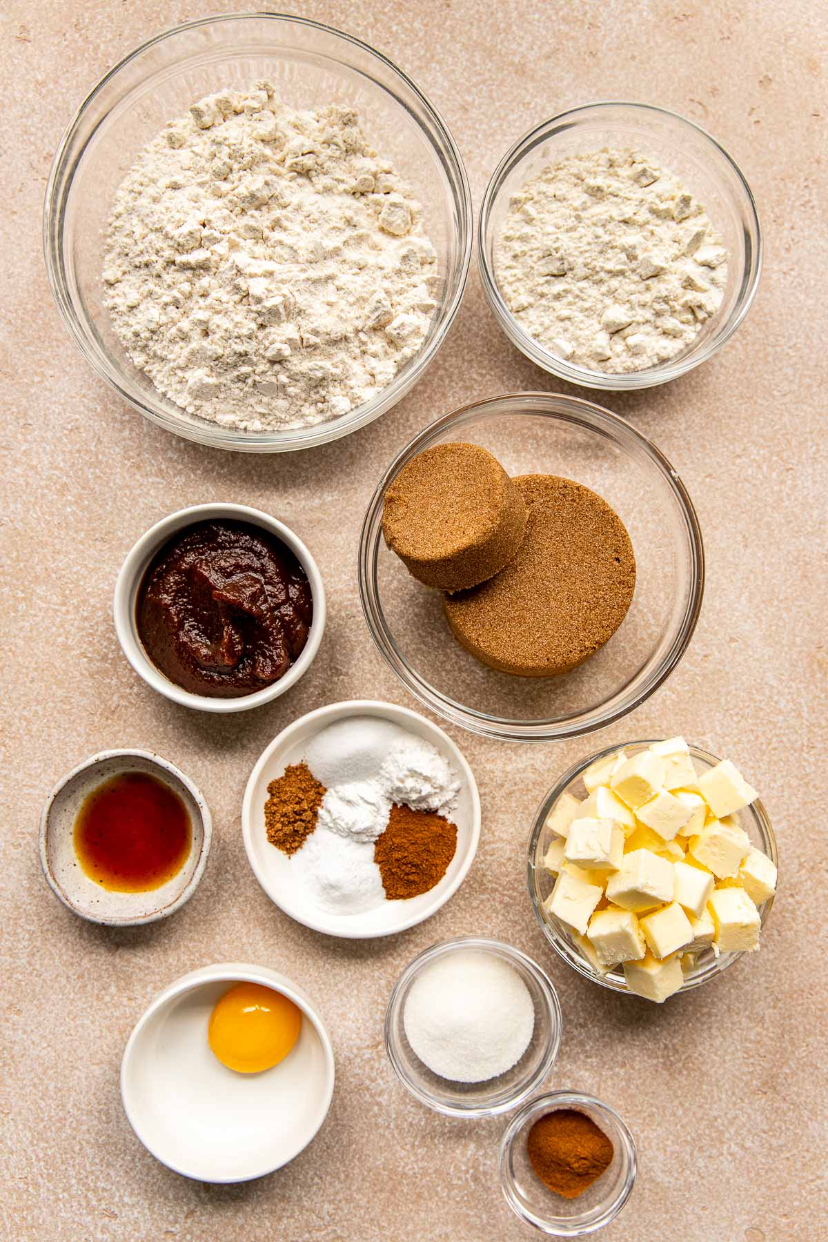 ingredients needed to make apple butter cookies. 