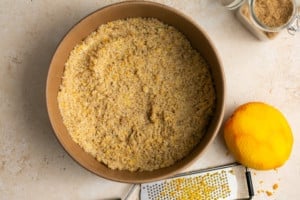 brown sugar and orange zest in a bowl