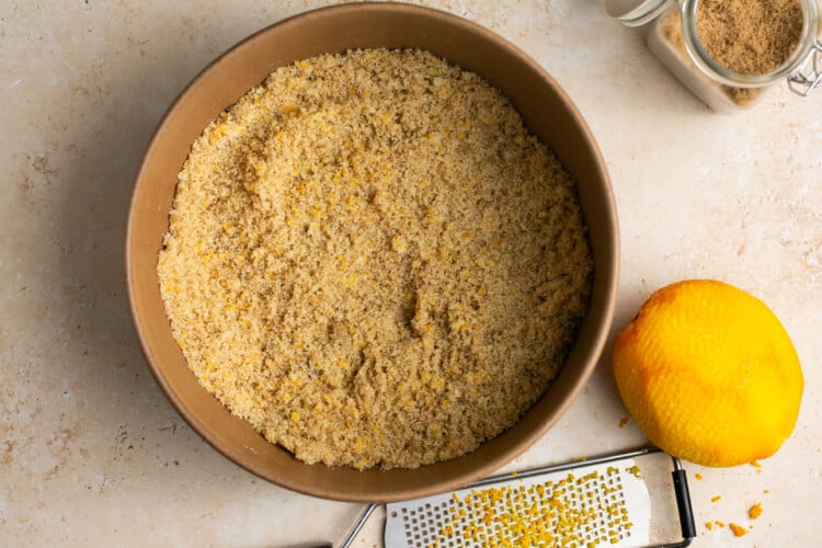 brown sugar and orange zest in a bowl