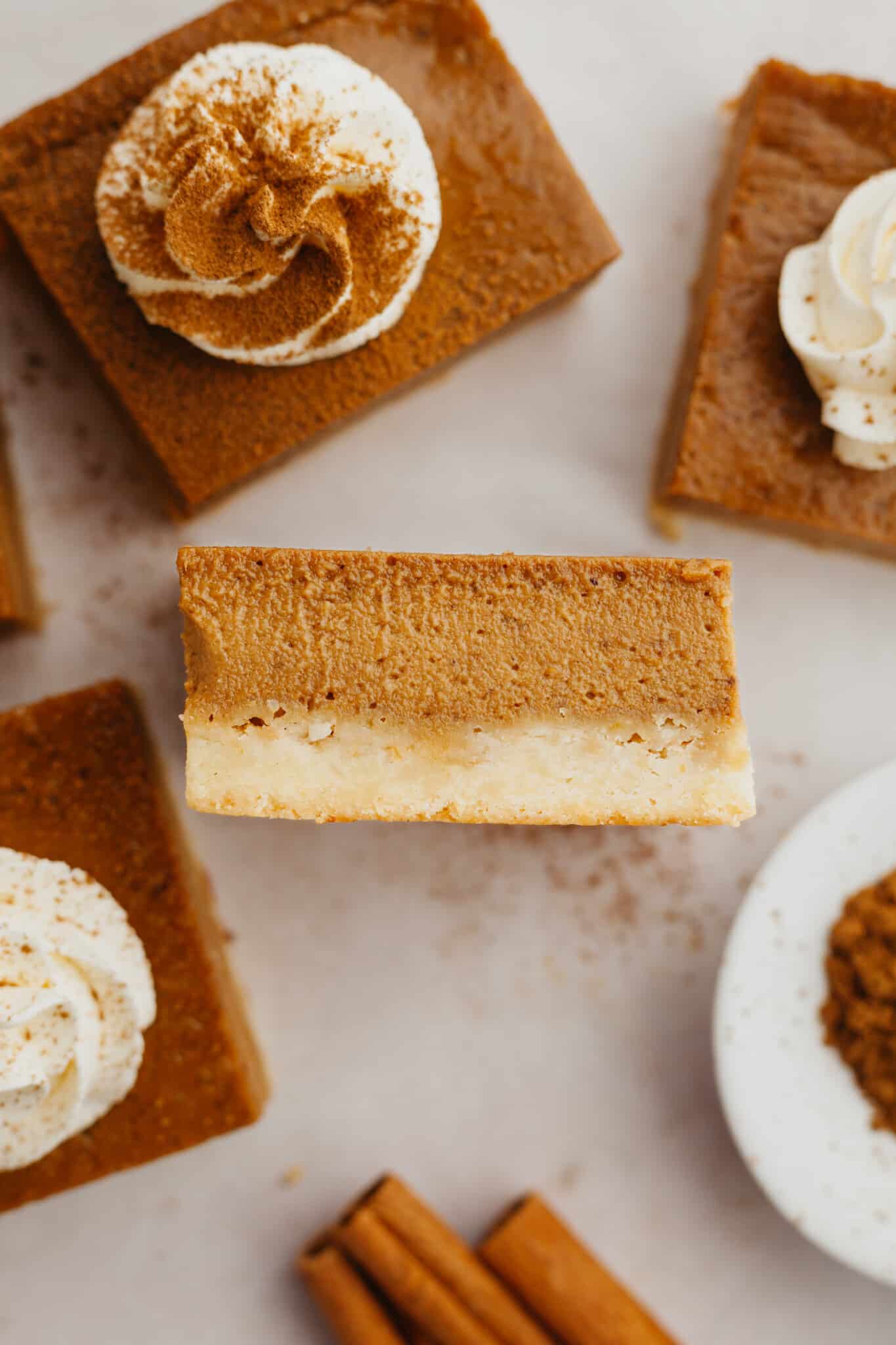 pumpkin pie with shortbread crust.