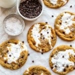 multiple fluffernutter cookies with mini chocolate chips