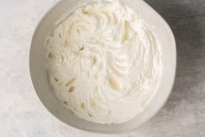 white icing in a bowl