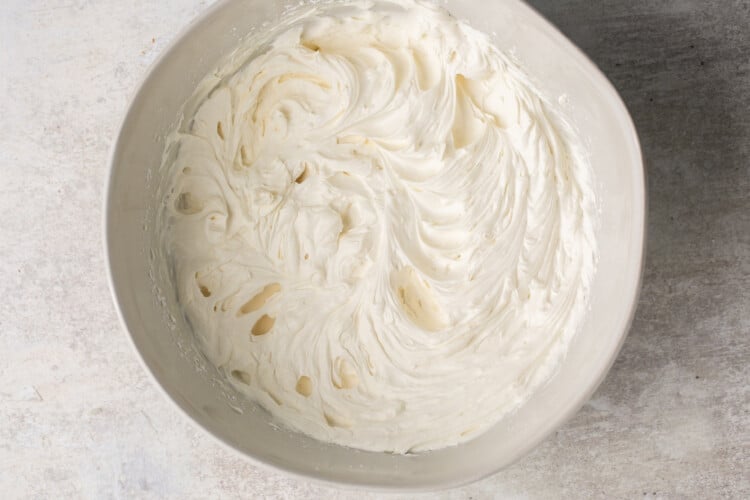 white icing in a bowl
