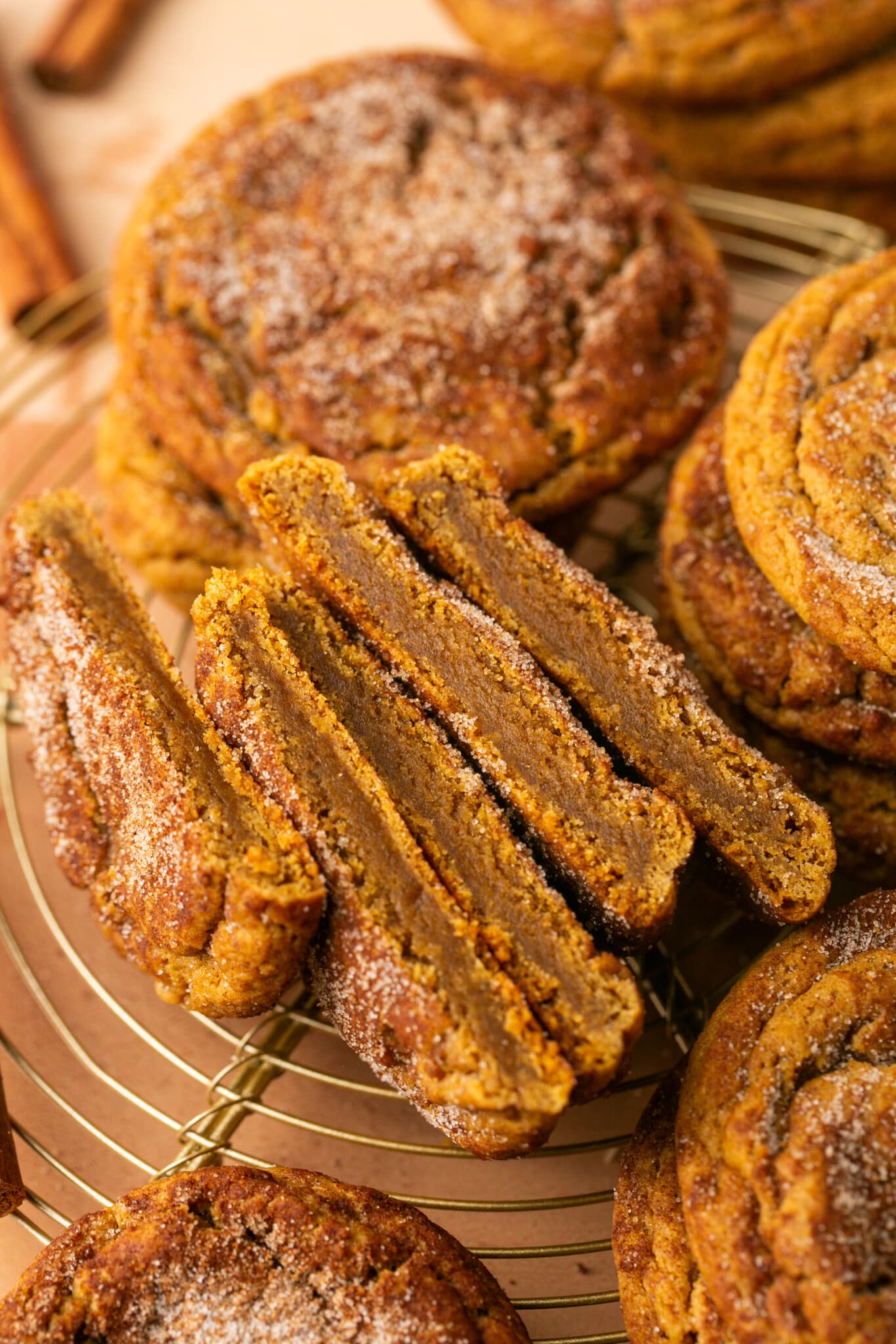 the soft and chewy centers of gingerbread snickerdoodles. 