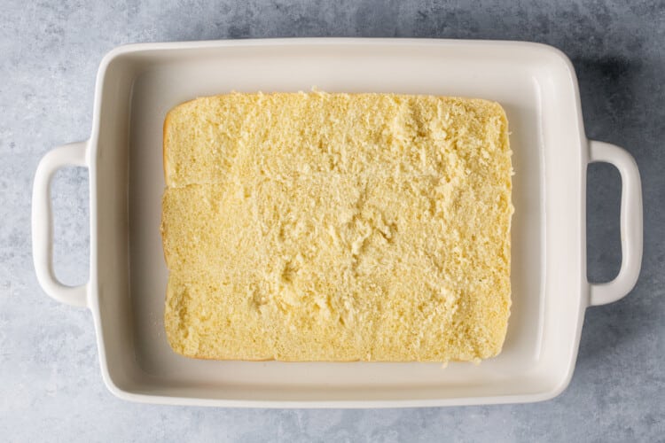 rolls in a white baking dish.