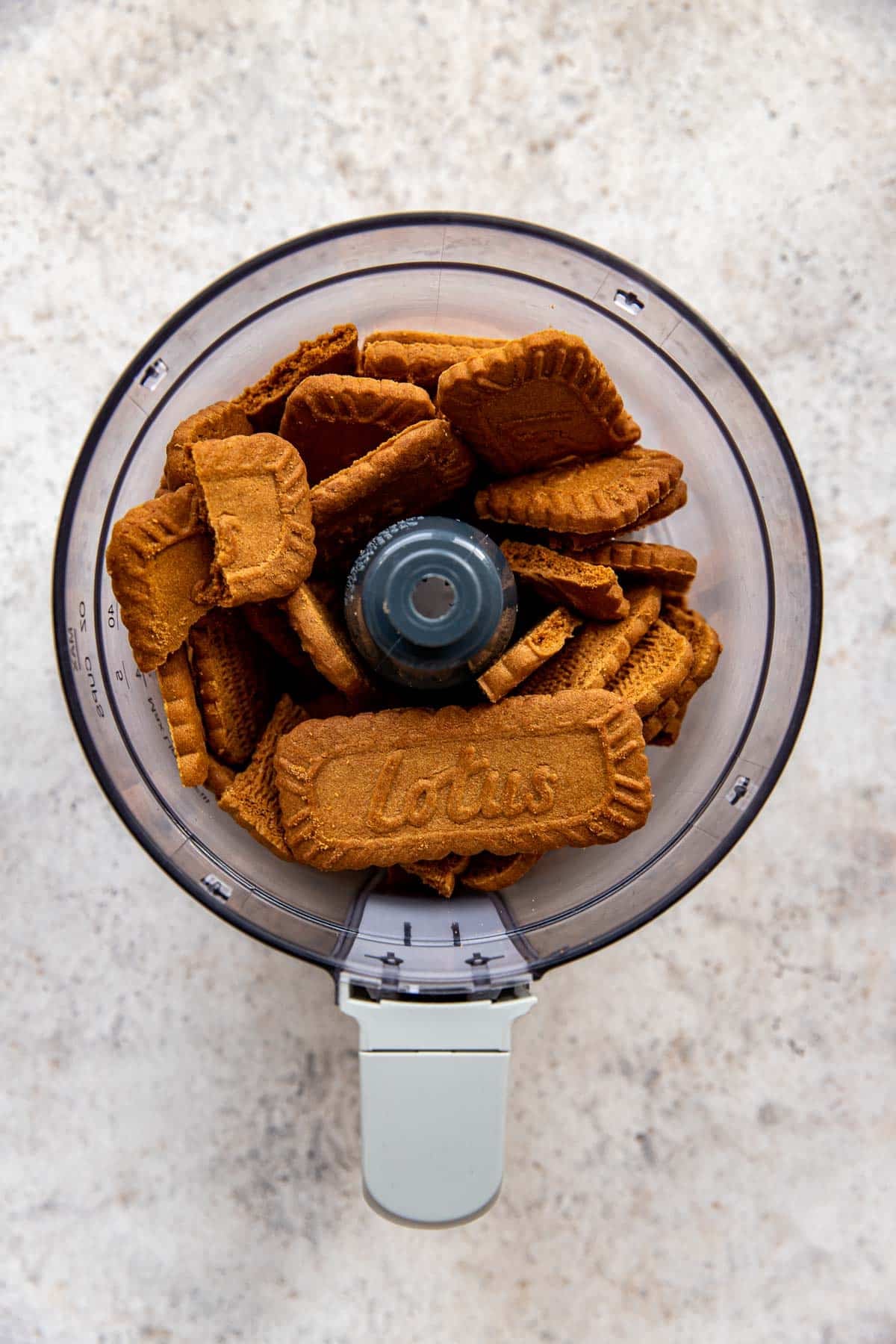 biscoff cookies in a food processor. 