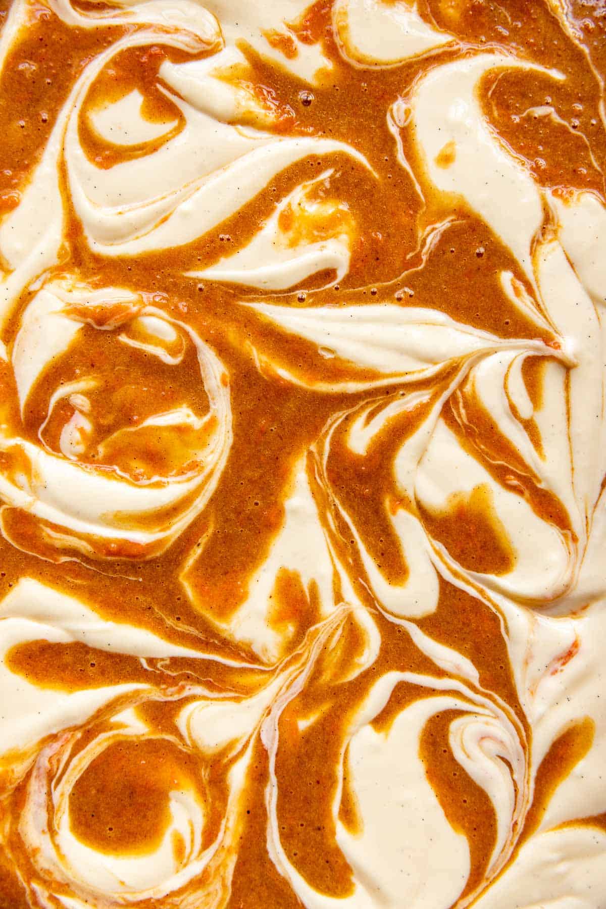 carrot cake and cheesecake swirled together. 