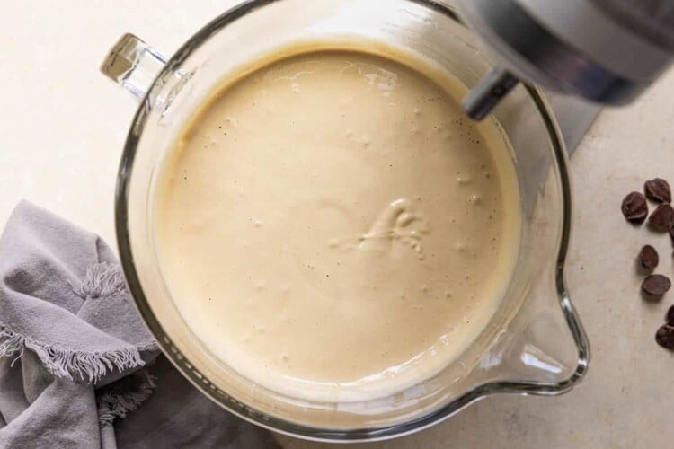 eggs and sugar that have been mixed until pale in color and fluffy.