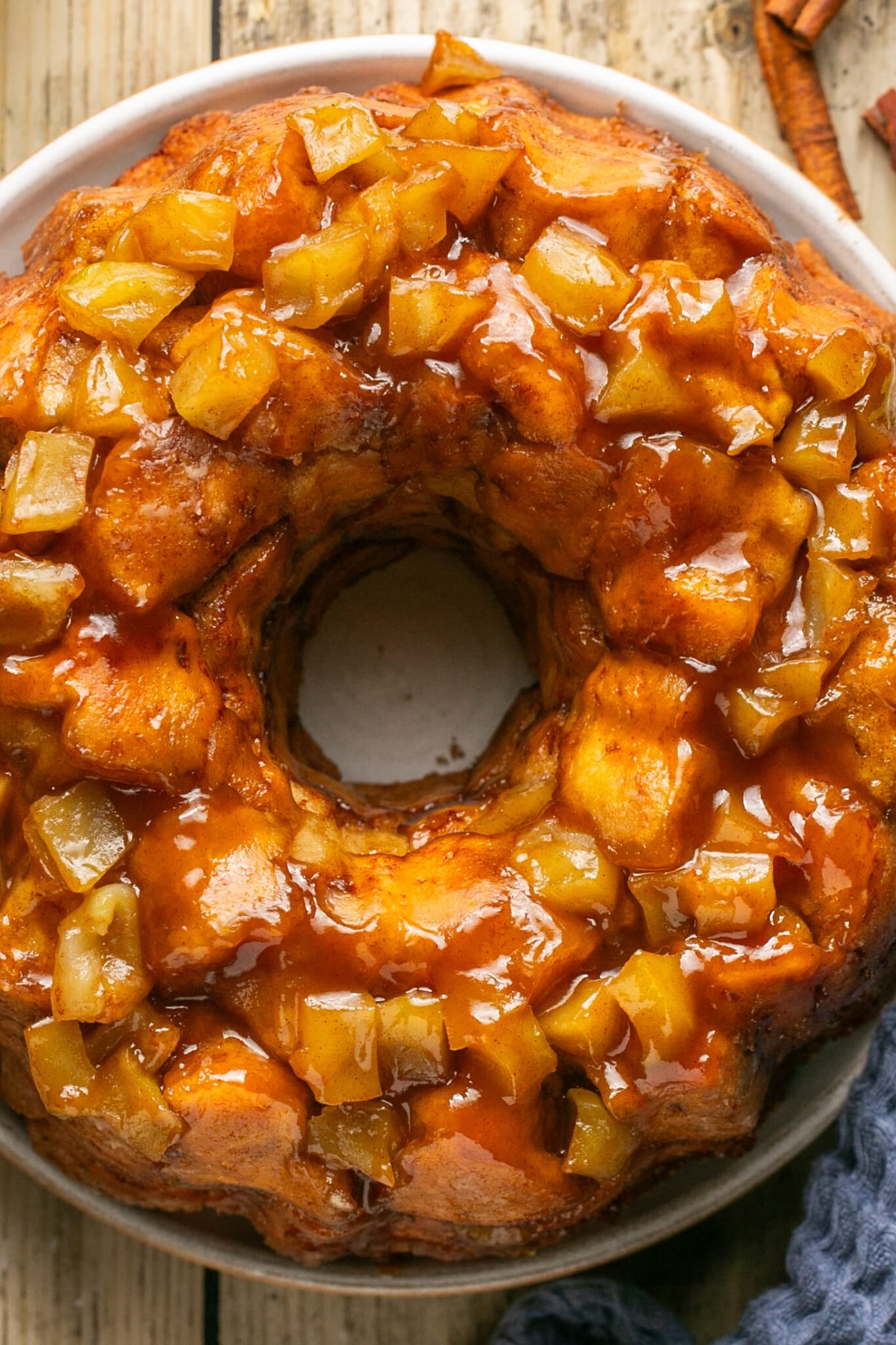monkey bread on a plate. 