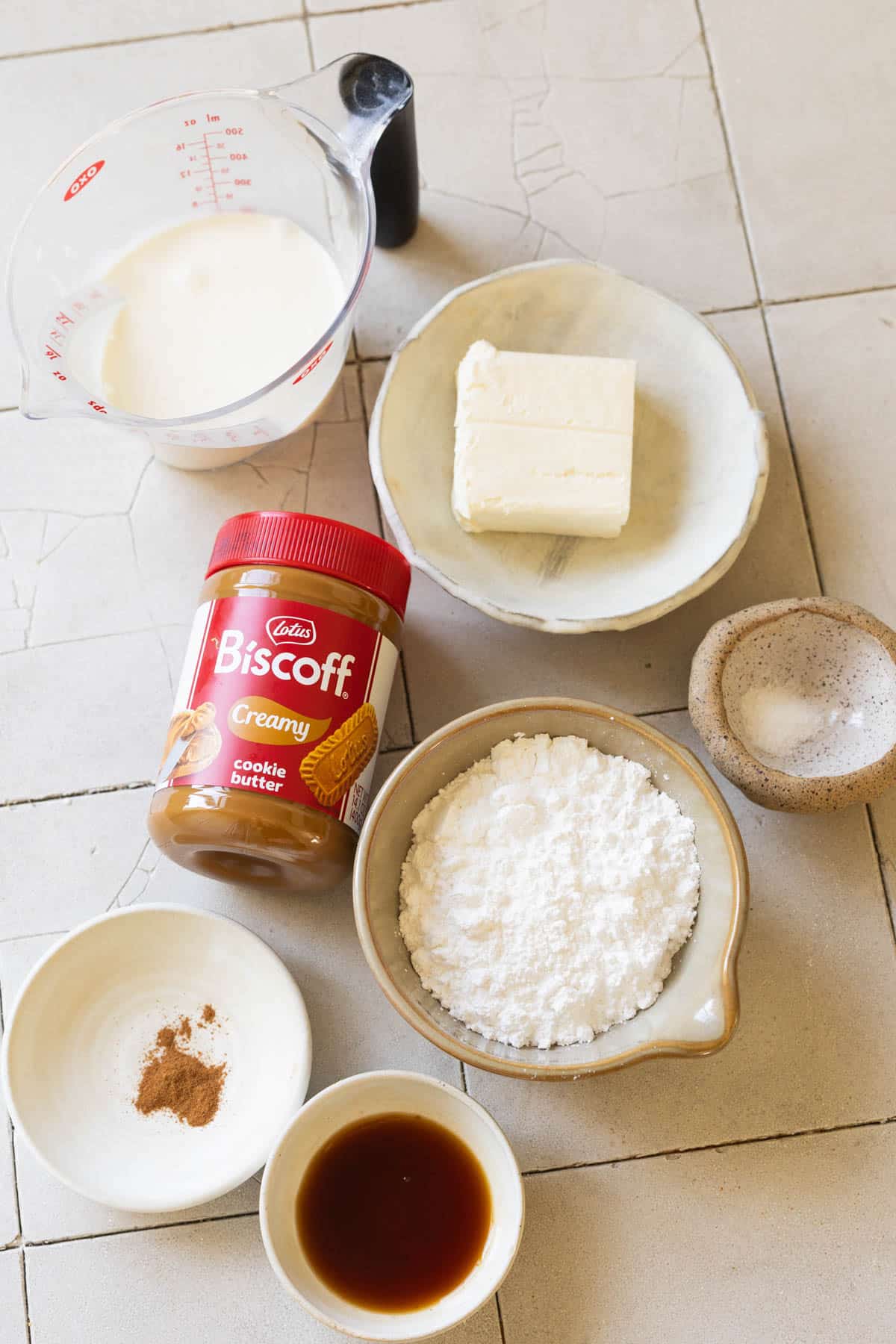 ingredients to make mousse in bowls.