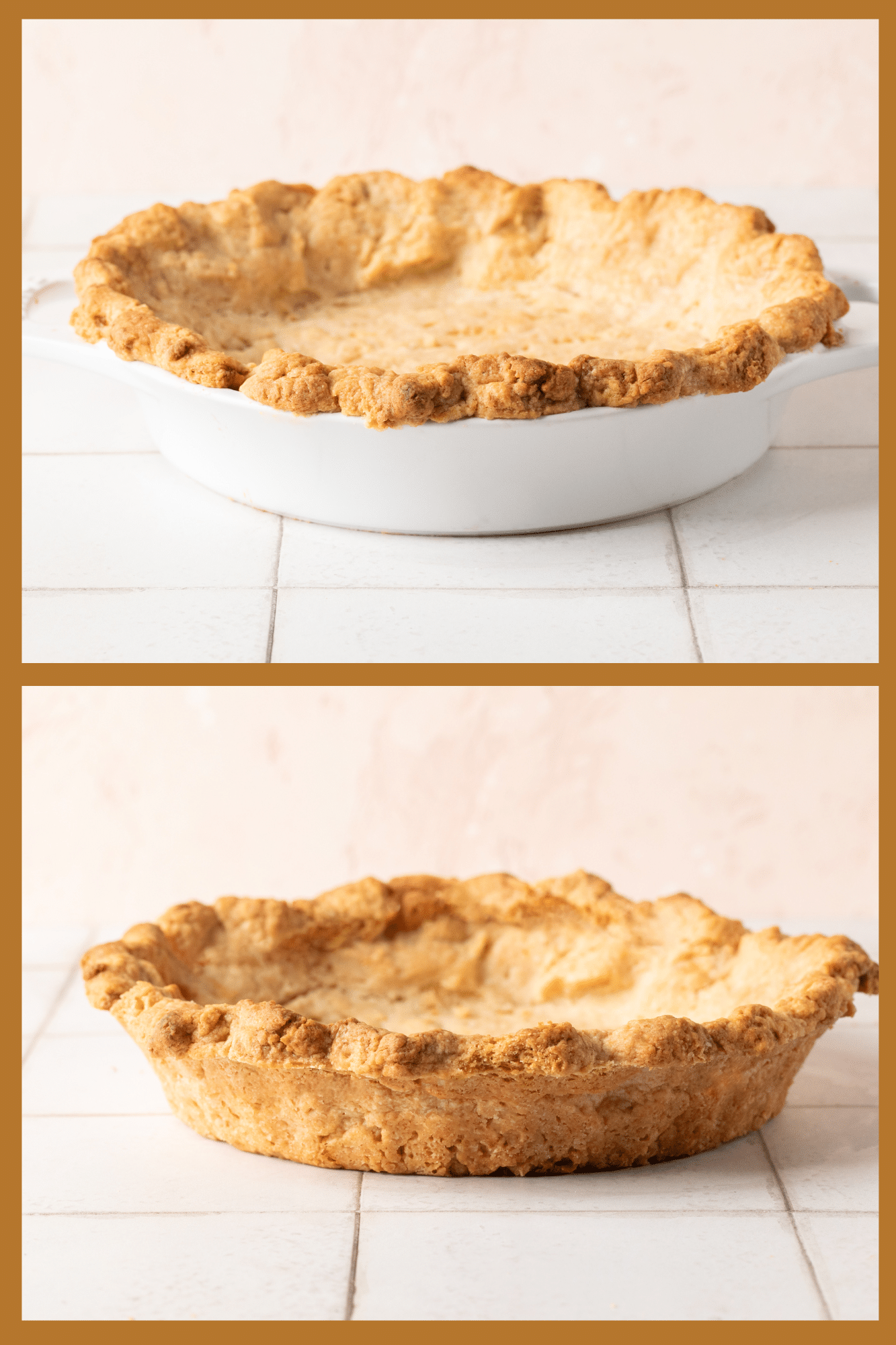 a fully baked pie crust.