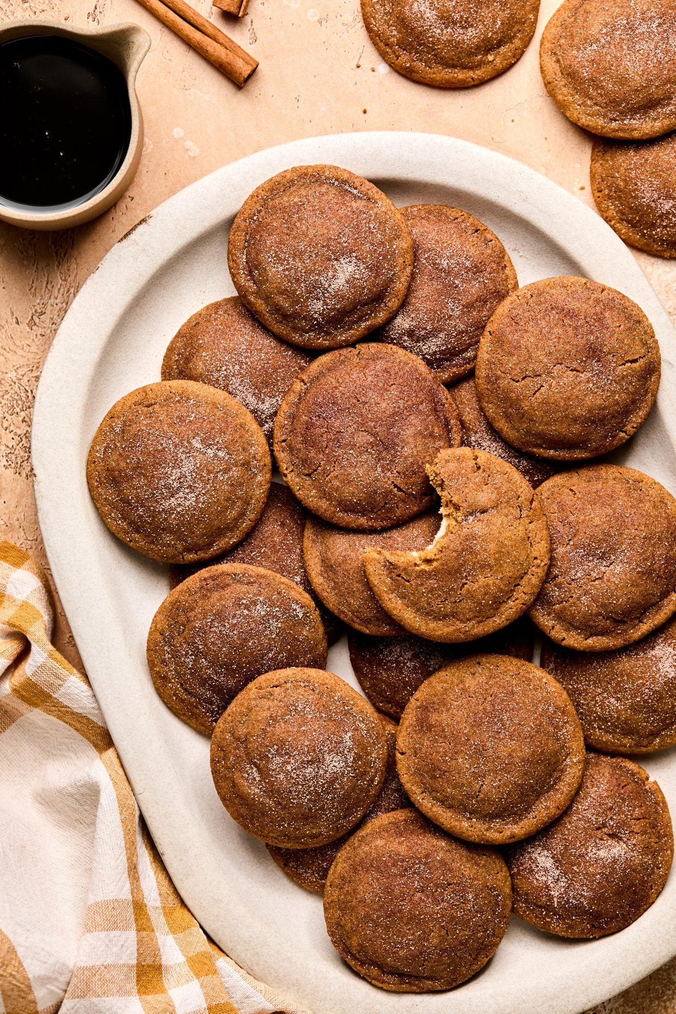 gingerbread cookies on a white plate.