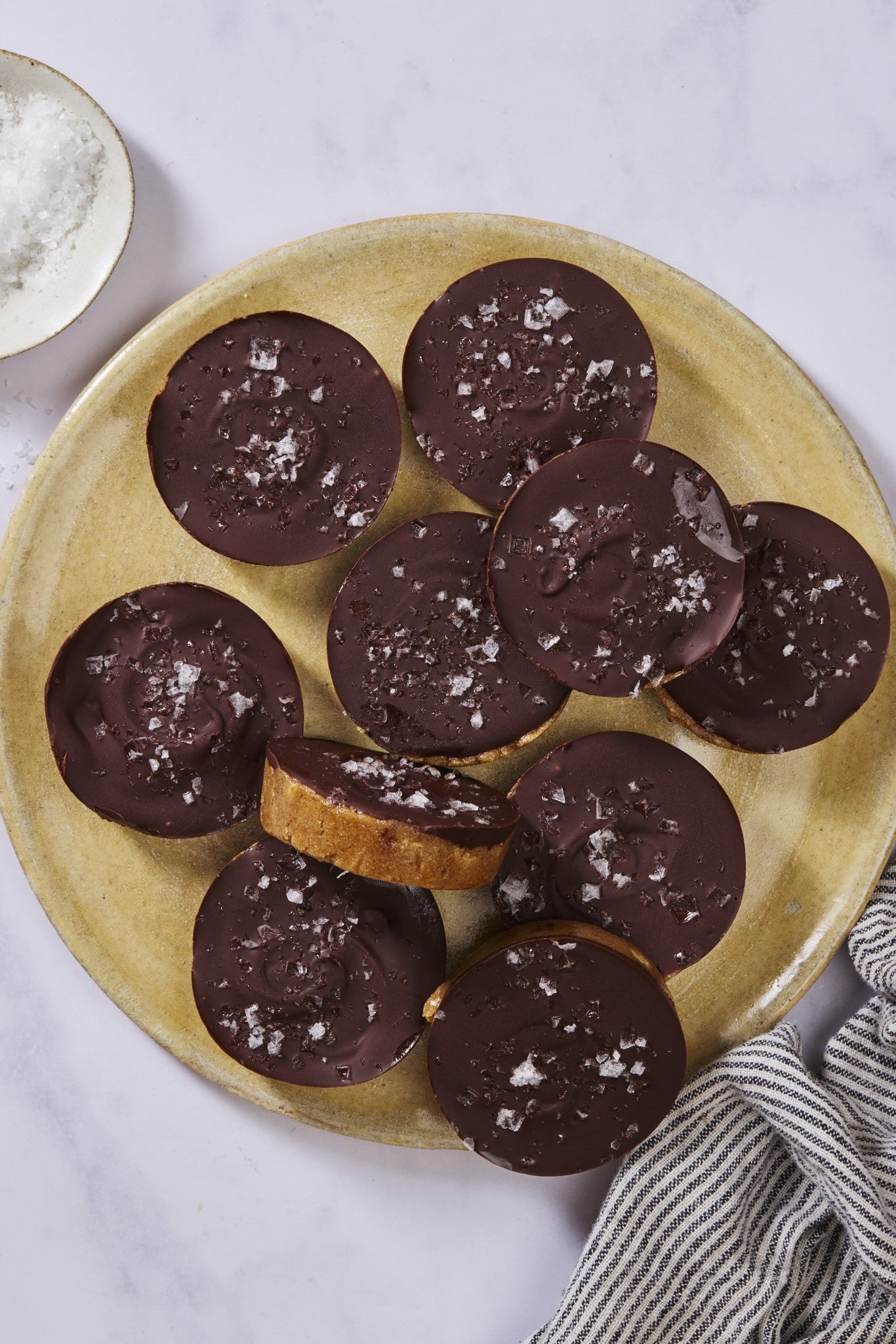 Protein peanut butter cups served on a plate.